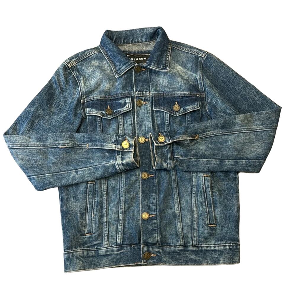 REASON Hot Hat Brand Men's Denim Jacket Medium Wash Size S